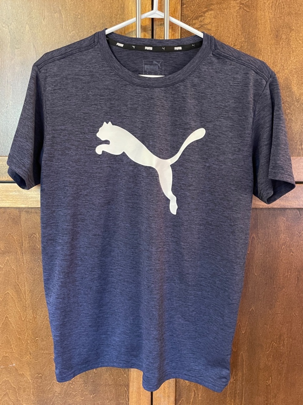 Puma Navy Blue Tee with White Puma Cat Logo